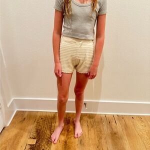 Rylee and Cru Cream Knit Kids Shorts